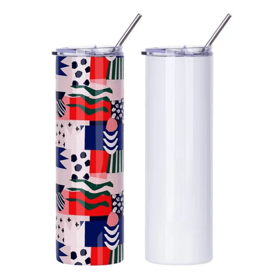 4pcs Sublimation Cups Blank Straight Cup Heat Transfer Tumbler Cup Skinny  Tumbler Cup With Stainless Steel Straws 