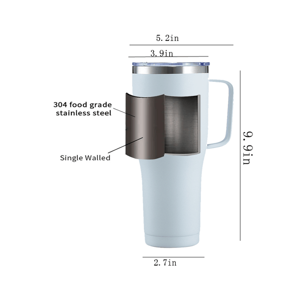 40oz Case (10units) Stainless Steel Vacuum Tumbler Insulated Double Wall Cup With Handle - Tumblerbulk