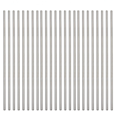 (50 sticks) pack 9.5" Reusable Metal Straws