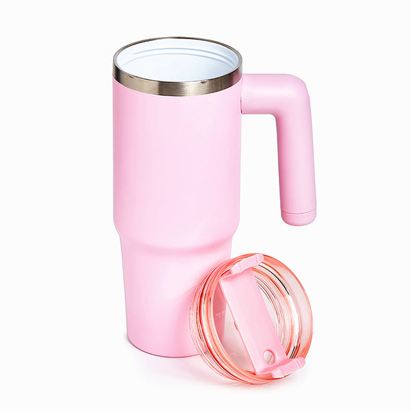 20 Pack 30oz Tumbler Inner Ceramic Lined Stainless Steel Drum with Lid and Straw - Double Walled Insulated Cup with Handle, Compatible with Lipstick, Drum Storage - Leak Proof