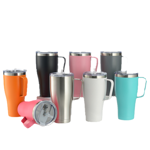 30oz Stainless Steel Vacuum Tumbler Insulated Double Wall Cup with Handle (8colors)