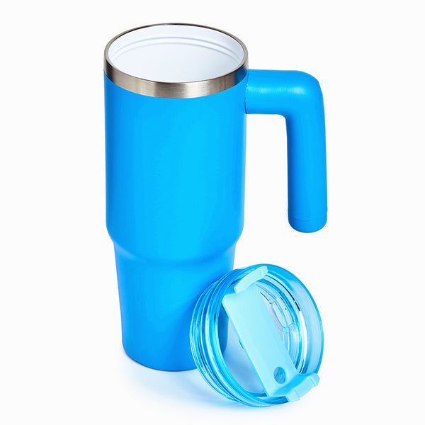 20 Pack 30oz Tumbler Inner Ceramic Lined Stainless Steel Drum with Lid and Straw - Double Walled Insulated Cup with Handle, Compatible with Lipstick, Drum Storage - Leak Proof