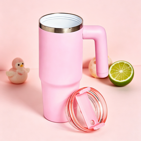 20 Pack 30oz Tumbler Inner Ceramic Lined Stainless Steel Drum with Lid and Straw - Double Walled Insulated Cup with Handle, Compatible with Lipstick, Drum Storage - Leak Proof