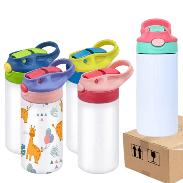 12oz/20oz CASE (25 UNITS) Kid sublimation Strainght Insulated Tumbler Cute Sippy Cup Stainless Steel Water Bottle - Tumblerbulk