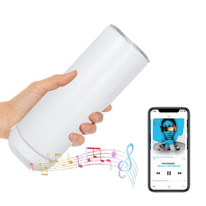 20oz Bluetooth Speaker Skinny Tumbler with White Speaker