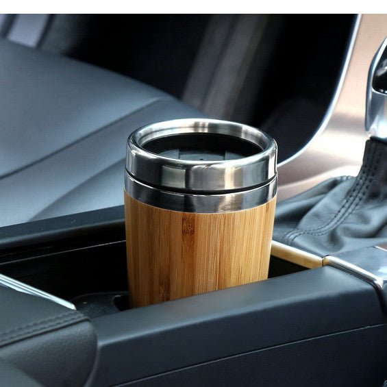Bluelime Bamboo Coffee Mug – Stainless Steel Wooden Coffee Tea  Mug: Insulated – Light & Portable for Office – Lid and Handle – Keeps  Drinks Hot or Cold – 10