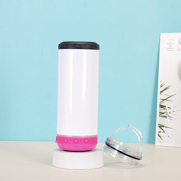 16oz Case of（UNITS 25 PCS） Sublimation Blank Speaker Beer Can Cooler Stainless Steel Bluetooth Speaker - Tumblerbulk