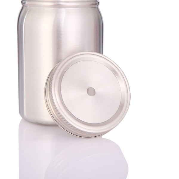 17oz Masonjar stainless steel double walled insulation with lid and plastic straw - Tumblerbulk