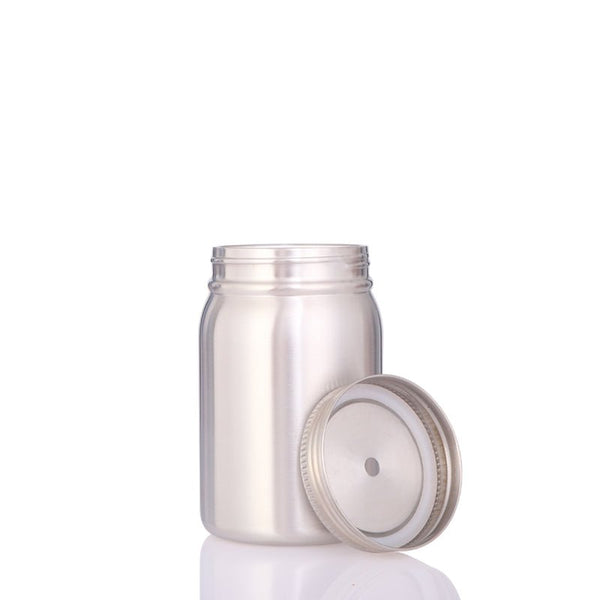 17oz Masonjar stainless steel double walled insulation with lid and plastic straw - Tumblerbulk