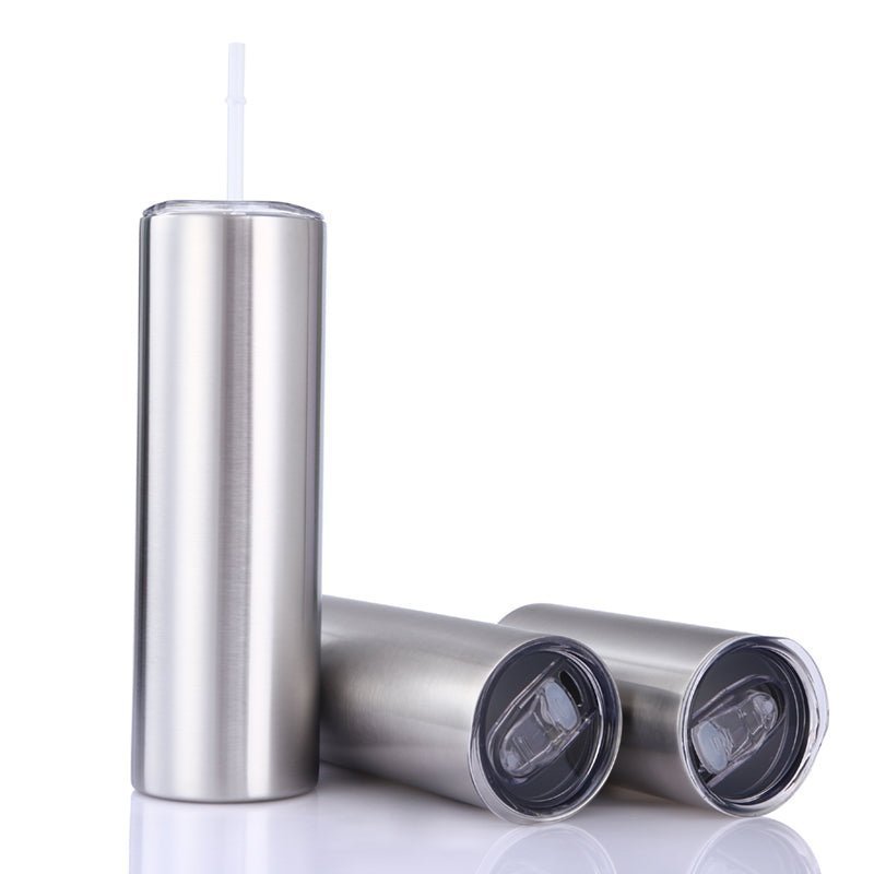 Wholesale Stainless Steel Skinny Tumbler with Lid and Straw - OrcaFlask