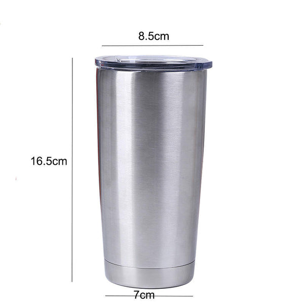 20oz (30unit) Silver Sublimation Tumblers Blanks Vacuum travel Tumbler Cups With Lid And Plastic Straw - Tumblerbulk