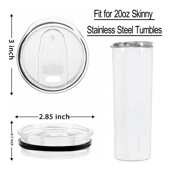 20oz Case of (5 units) Sliped Stainless Seal Lid Skinny Straight Tumbler Cup Lids - Tumblerbulk