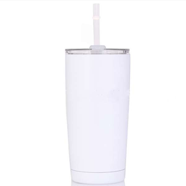 Sublimation Tumblers bulk 20 oz Skinny, 24 Pack Stainless Steel Double Wall  Insulated Straight Sublimation Tumbler Cups Blank White with Lid