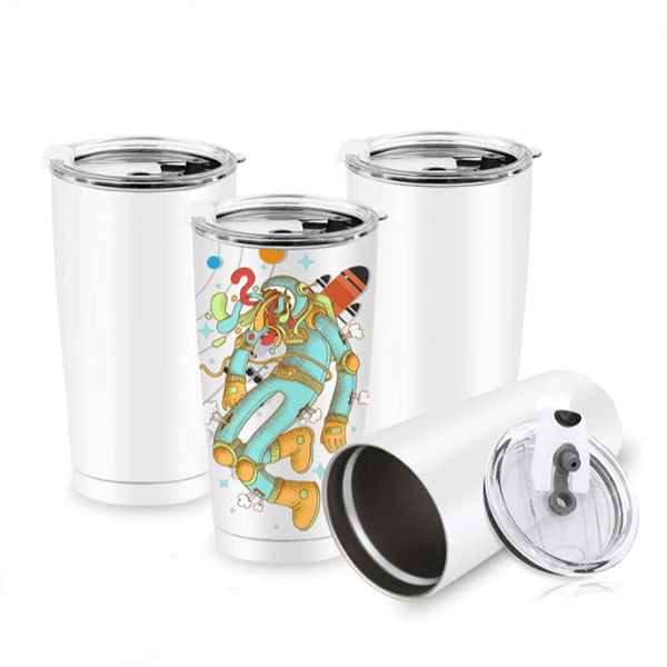 24h Ship 20 Oz White Blank Skinny Stainless Steel Sublimation