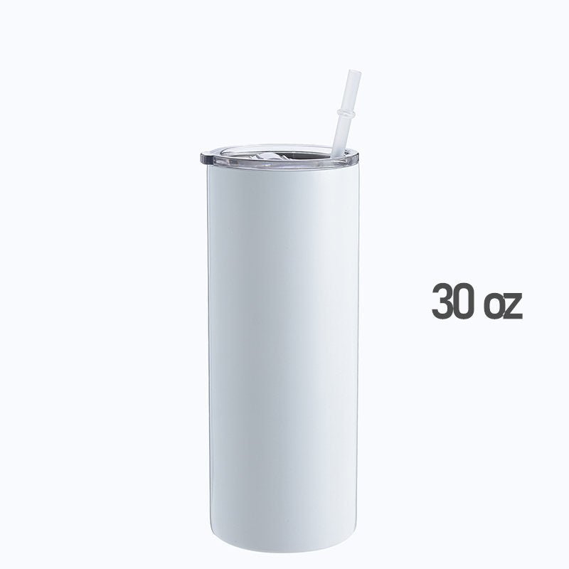 30 Oz Sublimation Blanks Straight Skinny Tumblers With Strawsstainless  Steel Dou