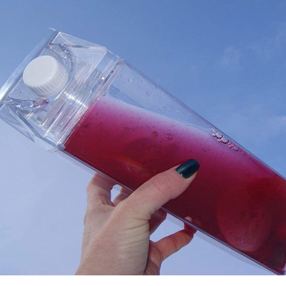30pk 500ml Milk Carton Water Bottle Clear Transparent Drinking Cup Reusable Creative Eco Leakproof Bottles - Tumblerbulk