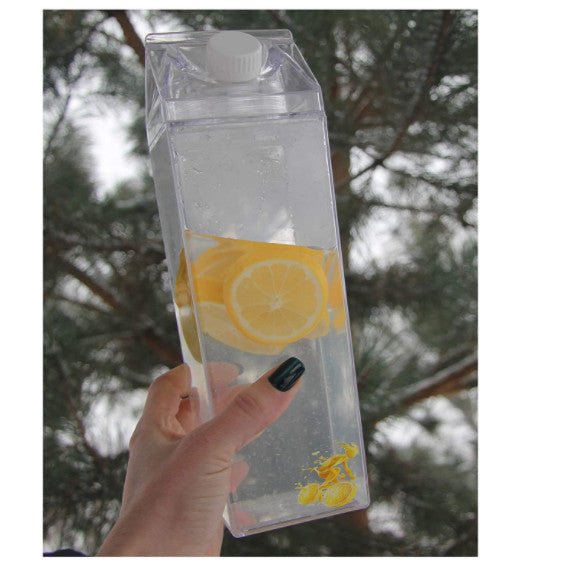 30pk 500ml Milk Carton Water Bottle Clear Transparent Drinking Cup Reusable Creative Eco Leakproof Bottles - Tumblerbulk