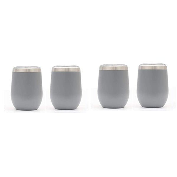 4pcs*12 Ounce Stemless Wine Tumbler with Lid Stainless Steel Double Wall Vacuum Insulated - Tumblerbulk