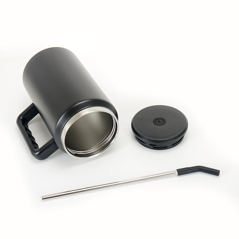 50oz Stainless Steel Tumbler with Handle and Straw Lid for Hot