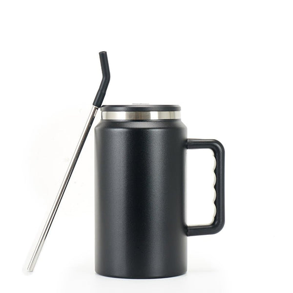 50oz Stainless Steel Mug Insulated Tumbler with Handle and Straw - Tumblerbulk