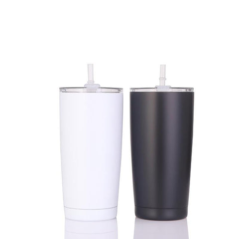 20oz regular Sublimation White +Shrink bag tumbler with lid and straw –  Tumblerbulk