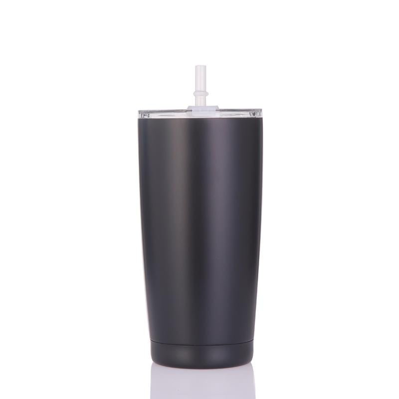 Black and White Blank 20 OZ STAINLESS STEEL INSULATED VACUUM TUMBLERS WITH LID - Tumblerbulk
