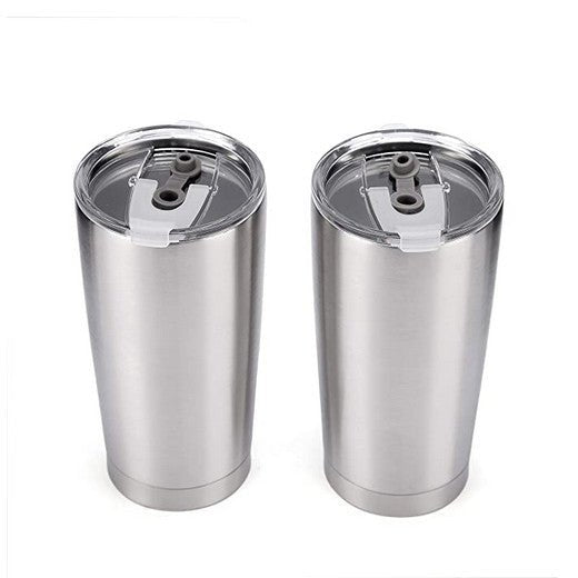 CASE of 24 - Blank 20 oz Stainless Steel Insulated SureGrip Tumblers with  Lid