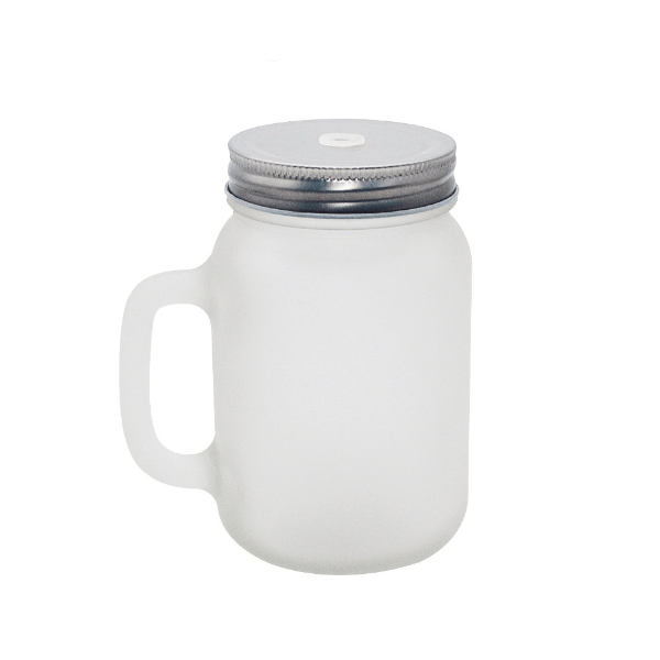 Case of 24pk 16oz sublimation mason jars clear& frosted mason jar tumbler with handle and straw - Tumblerbulk