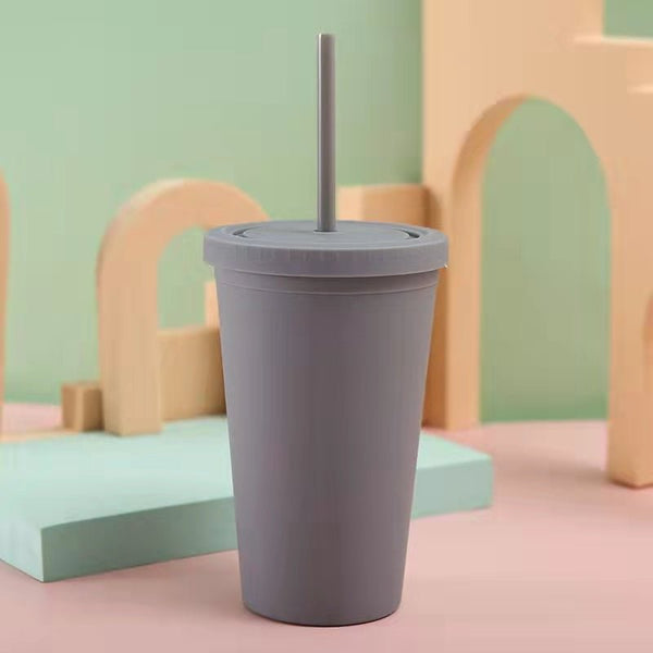 Case of 25Pack Tumblers with Lids 16oz Colored Acrylic Cups with Lids and Straws | Double Wall Matte Plastic Bulk Tumblers With FREE Straw Cleaner! - Tumblerbulk
