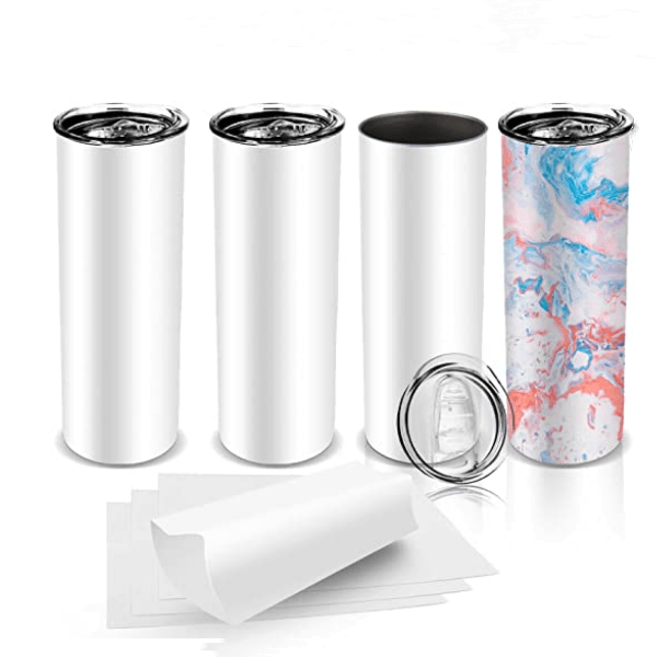 Case of 48*20oz Sublimation blank straight skinny tumbler with lid and plastic straw - Tumblerbulk