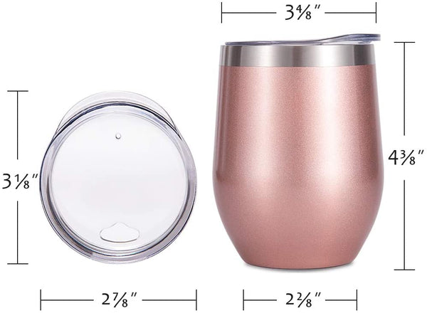 Case of 48pcs Matte Wine Tumbler Stemless Glasses Stainless Steel Cup Insulation Double Walled with Lid Rose Gold,Black,Skybule... - Tumblerbulk