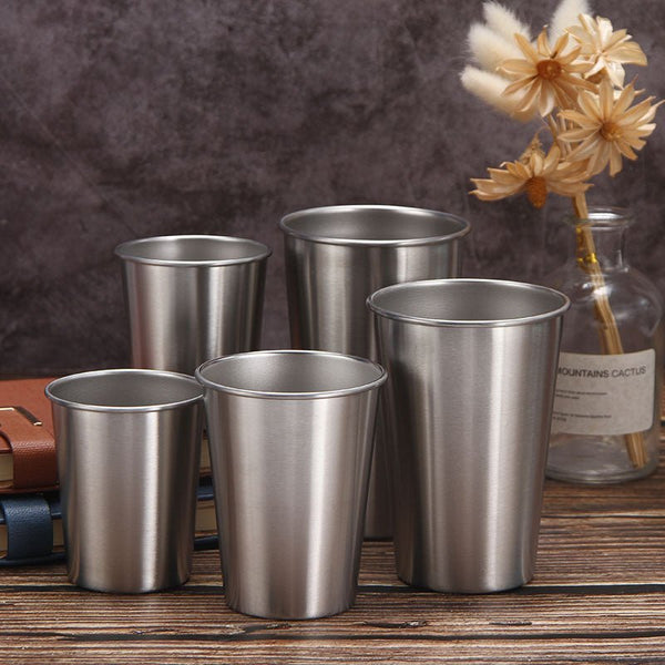Case of 50pk 500ml 350ml Stainless Steel Pint Cups Shatterproof Cup Tumblers Metal shot glass - Tumblerbulk