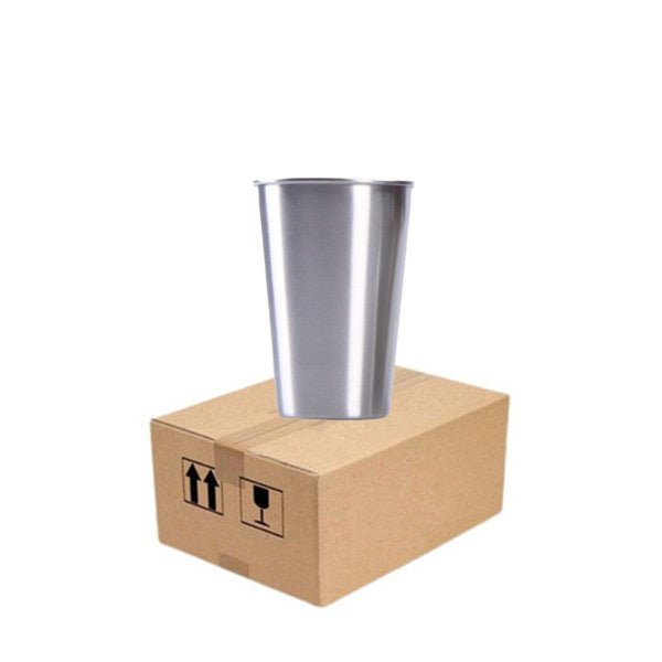Case of 50pk 500ml 350ml Stainless Steel Pint Cups Shatterproof Cup Tumblers Metal shot glass - Tumblerbulk