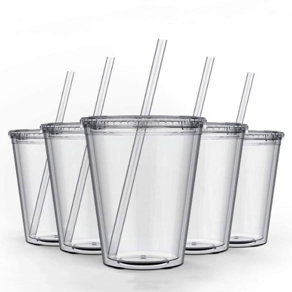 12oz Reusable Plastic Acrylic Clear Tumblers,wholesale cups,double walled  tumblers,acrylic cups – Tumblerbulk