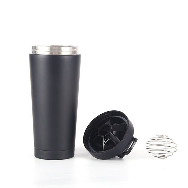 Whosale Stainless Steel Protein Shaker Leak Proof Double with Bottle Taper and Carry Handle- Vacuum Sealed 750ml with Shaker Ball Blender Bottle - Tumblerbulk